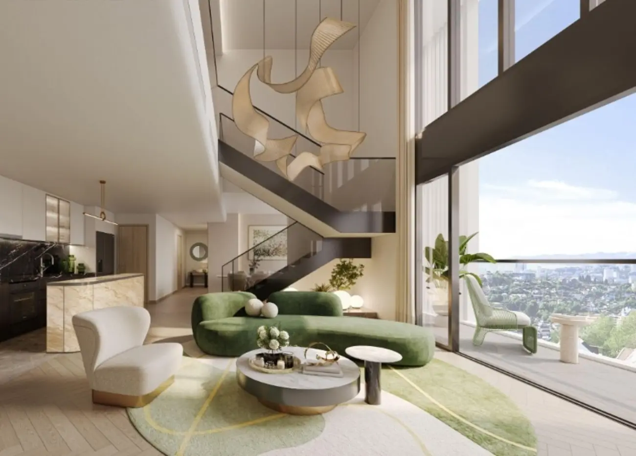 Cuộc sống đỉnh cao tại căn penthouse duplex Lumière Midtown với tầm nhìn panorama toàn cảnh thành phố.