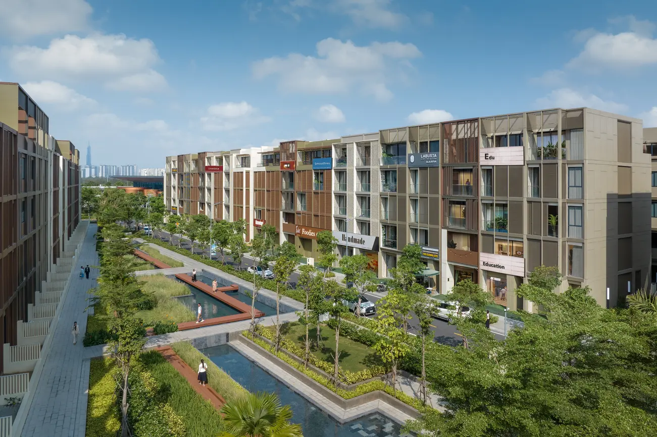 Khuôn viên xanh mát và tiện ích đẳng cấp tại Căn Hộ Lumiere Midtown trong The Global City, TPHCM.